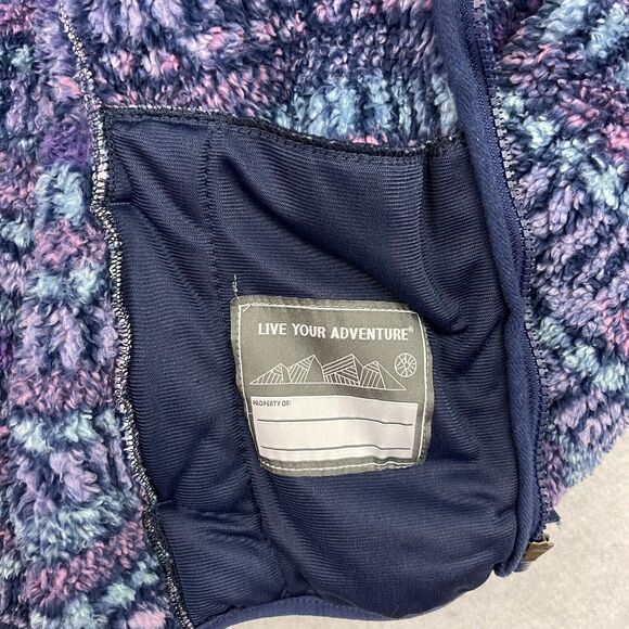 Eddie Bauer Kids Sherpa Fleece Hoodie Jacket L 14/16 Purple Full Zip - Picture 15 of 16